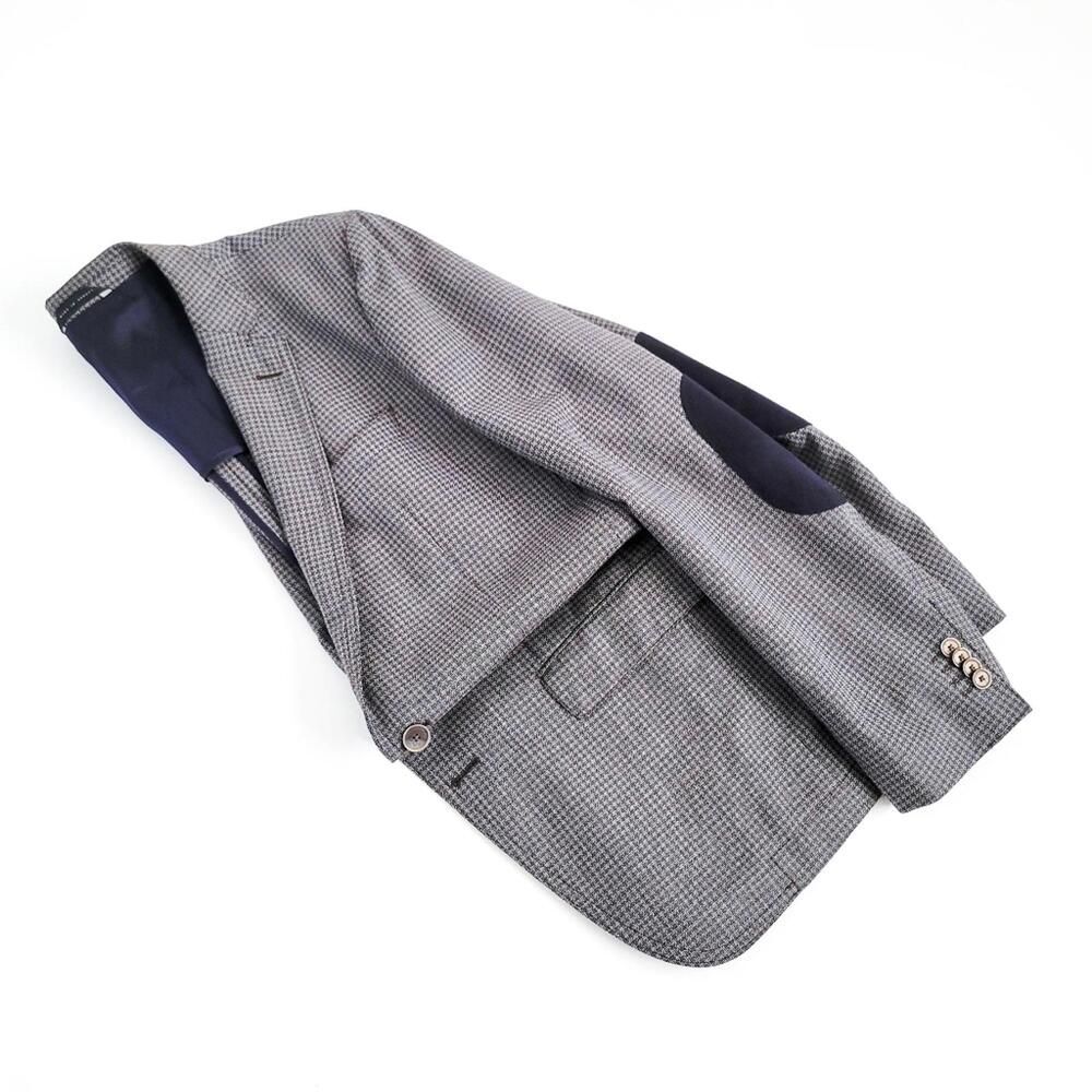 NEW Hugo Boss Blazer Halowon Slim Cross Stitch Italian Wool Gray Blue 40 - Picture 9 of 9
